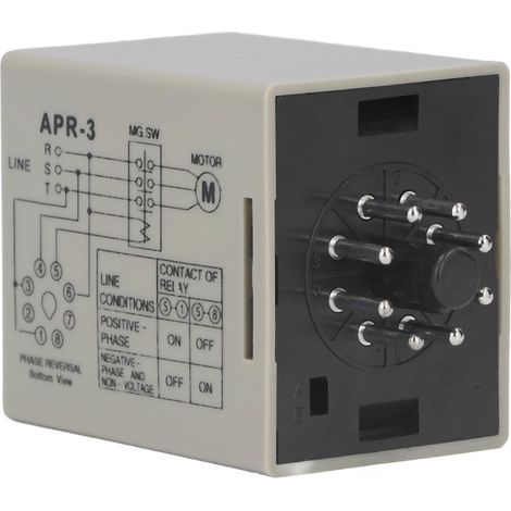 Relais de séquence de phases CKCTELAY APR-3, protection moteur 10A contre perte et inversion, contrôleur 220VAC, sécurité industrielle. (1/5)