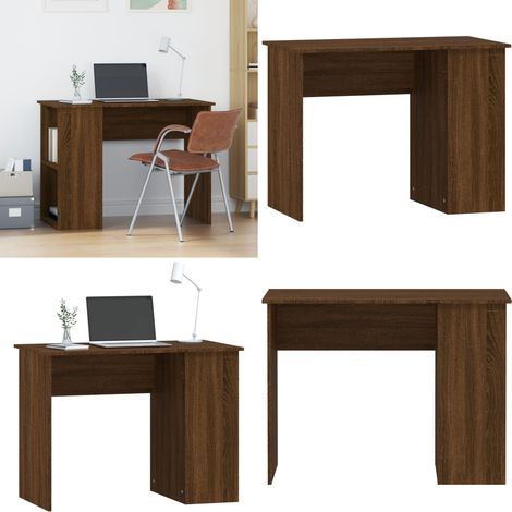 Bureau chêne marron 100x55x75 cm bois d'ingénierie - Bureau Ordinateur - Bureau D'étude - Meuble De Bureau - Bureau Design - Bureau Moderne - Home & Living (1/5)
