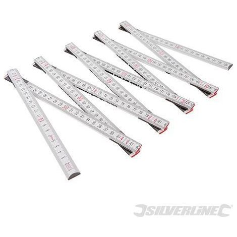 Metro righello misuratore pieghevole in legno duro 1m 2m Silverline-1 m