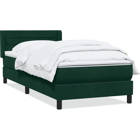 Maison Exclusive - Boxspringbett mit Matratze Dunkelgrün 80x220 c