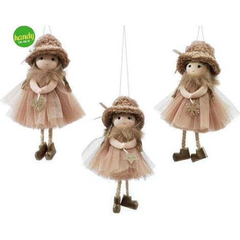 Appendino bimba con gonna general trade beige h17 cm