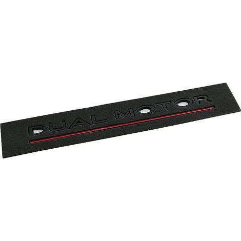 (Noir mat rouge) - Logo 3D ABS DUAL MOTOR, emblème, badge de coffre, compatible avec les accessoires Tesla Model 3, Y, S et X. (1/5)