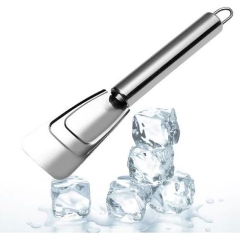 1 Pelle à dégivrage,Acier inoxydable,Ergonomique,Trou de suspension,Réfrigérateur,Congélateur,Cuisine (1/4)