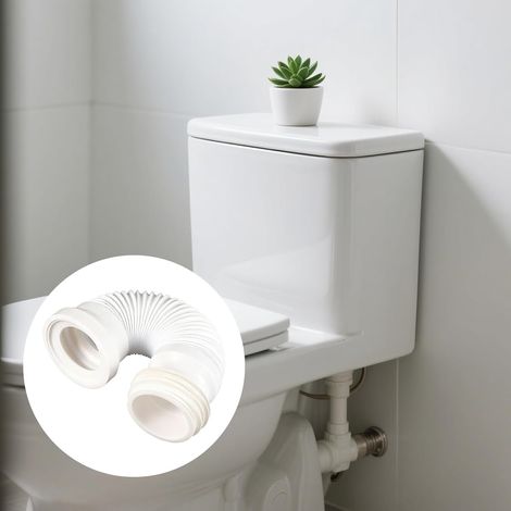 Tuyau de raccordement pour WC - 110 mm à 130 mm - Raccord de tuyau d'évacuation réglable - Utilisé pour les toilettes, les tuyaux d'égout et le tuyau de siphon - Blanc (1/5)