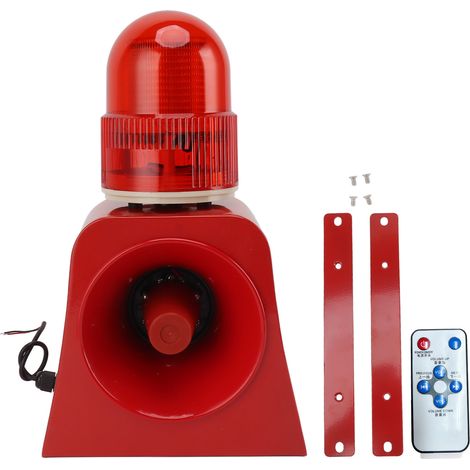 Avertisseur sonore lumineux sans fil télécommande un bouton alarme urgence forte décibel LED gyrophare avertissement 220V (1/5)