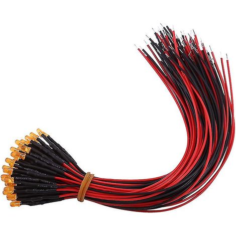 50 diodes LED pré-câblées DC12V diffuses multicolores, 3 mm, orange (2) (1/2)