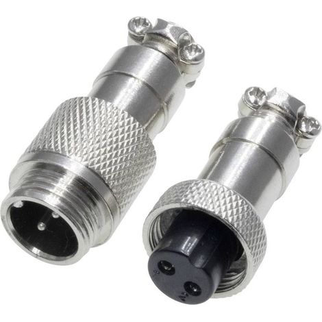 Pollin 453546 Connecteur rond mâle, Femelle Nombre total de pôles: 2 1 set D733812 (1/4)