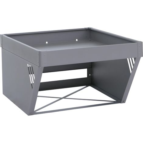 Garage per robot tosaerba con fioriera HHG-826, tettoia per tosaerba metallo 40x60x70cm, grigio