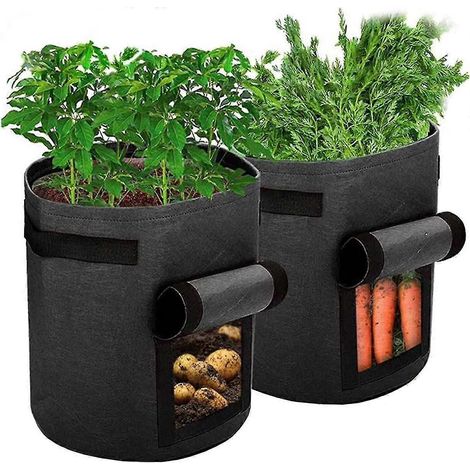 Lot de 2 housses de fenêtre pour sacs de culture de plantes de 10 gallons (1/5)