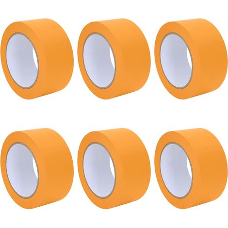 Rubans de masquage pour peintre 6 pcs Jaune 50 mm x 50 m Papier CFW296604 (1/5)