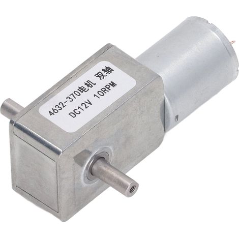 Turbo Worm 12V DC Getriebemotor, hohes Drehmoment, 10 U/min Mikro-Untersetzungsgetriebe, Doppelwelle, für Elektrowerkzeuge, robustes Getriebe. (1/5)