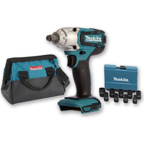 Boulonneuse à chocs 18V 190Nm 1/2" DTW190 (machine seule) + Coffret 9 douilles + sac MAKITA
