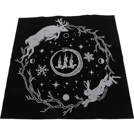 Nappe de Table en Flanelle Noire pour Jeux de Cartes Tarot Divinatoire, Portable et Douce, pour Parties de Tarot et Divination (1/5)