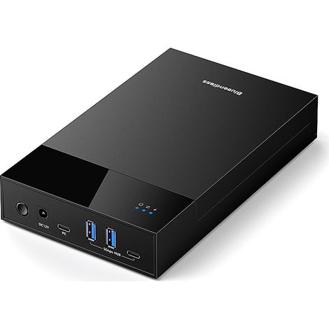 Boîtier disque dur SATA 2,5/3,5 pouces USB 3.0 avec hub 3 ports (2xUSB3.0 + Type-C), connexion en chaîne Daisy-Chain (1/5)