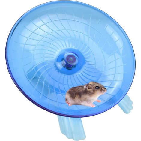 Hamster Wheel Silent Spinner 18 CM Jouet de roue de course silencieuse pour petit animal - Bleu (1/5)