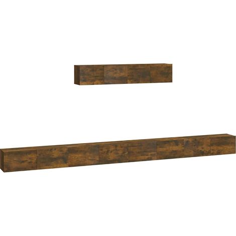 Maison Exclusive - 6-tlg. TV-Schrank-Set Räuchereiche Holzwerksto (1/5)