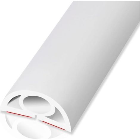 Canaleta para cables de PVC, protector de cables para suelo, organizador de cables, fácil de instalar, blanca, 1 m (1/4)