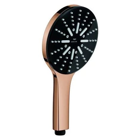 GROHE douchette à main Rainshower Aqua Pure 101676, 3 jets, changement de jet par bouton-poussoir, débit maximal sous 3 bar : 8.5 l/min, warm sunset, 101676DA00