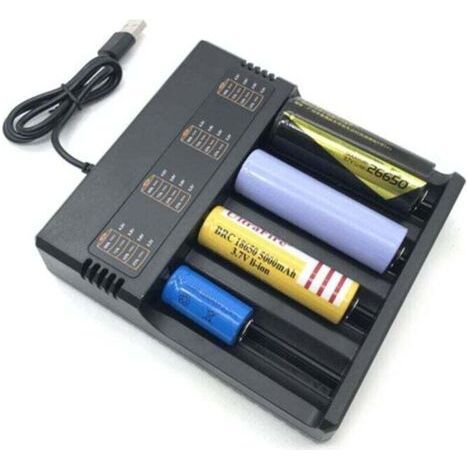 Intelligentes Ladegerät für 18650-Akkus mit 4 Ladeplätzen, XU, Intelligenter USB-Lithium-Akku - KZQ (1/5)