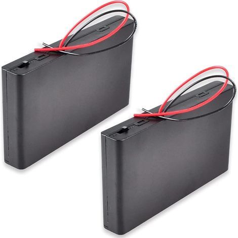 2 Pièces 12V 8xAA Support de Batterie Boîte de Rangement de Batterie en Plastique avec Couvercle de Boîtier Interrupteur Marche/Arrêt avec Fils Conducteurs (1/5)