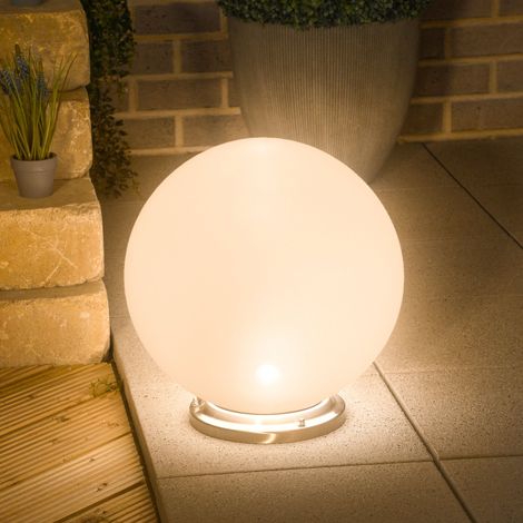 esotec Solarkugel ⌀40cm Gartenkugel CCT RGB Edelstahlsockel Fernbedienung 102634 (1/5)