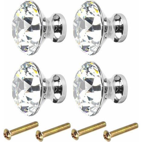 4pcs boutons de meubles de cuisine modernes boutons de meubles classiques élégants boutons de commode pour enfants poignée en forme de diamant (1/5)