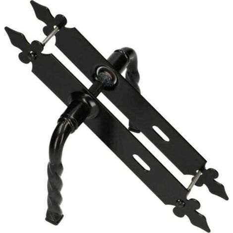 Poignée de Porte, 90 mm, PZ/BB Universelle, pour intérieur et extérieur, Fer forgé, Inoxydable (1/5)