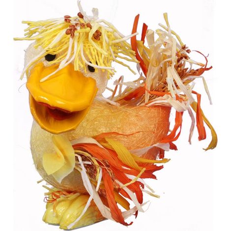 Sisal-Ente Osterdekoration 14 cm Orange (1/2)