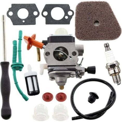 Vergaser-Reparatursatz für Stihl FS87 FS90 FS100 FS110 FS130 HL95 HL100 HT100 HT101, XU, KM90 KM100 KM110 SP90, Drahtschneider 4180-120-0610 Ersatz mit Luftfilter und Schraubendreher. (1/4)