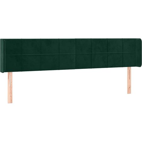 Maison Exclusive - Testiera ad Orecchio Verde Scuro 203x16x78/88 cm in Velluto (1/5)