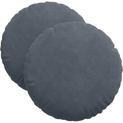 Maison Exclusive - Sitzkissen 2 Stück Dunkelgrau Ø 40 x 13 cm Sam