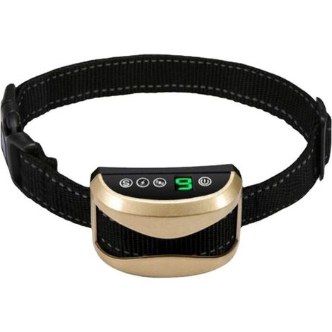 Collier anti - aboiement, collier de chien électrique, collier d'entraînement rechargeable, or (1/4)