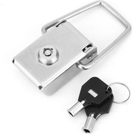 Fermoir de sécurité à bascule en acier inoxydable pour boîte ou étui, avec 2 clés, 70 mm (1/5)