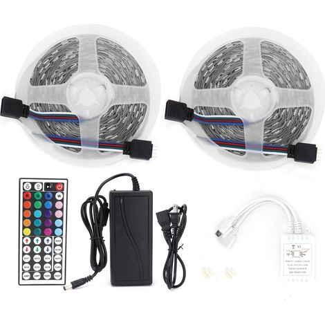 Bandeau lumineux RGB 300LED 10 mètres, multicolore, gradable 12V, extérieur décoratif US 100-240V (1/5)