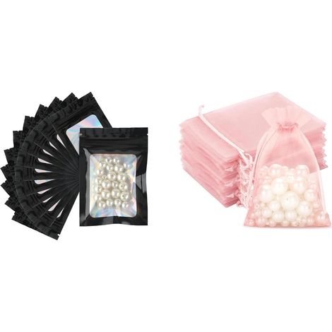 100 Sachets Zip 7x10 cm + Sacs Organza rose 13x18 cm, Rangement, Cadeaux, DIY (1/5)