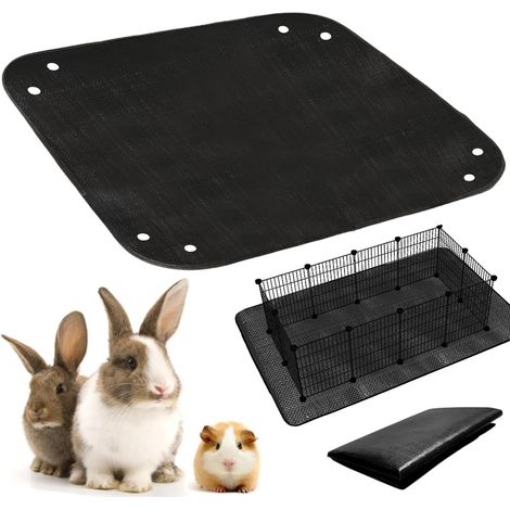 Waterproof Mat for Guinea Pig Playpen, 150 x 100 cm, Washable Pee Pads for Rabbit, Reusable Base for Guinea Pig, Anti Urine Cage Bottom for Hedgehog Rabbit Small Animals, Black (1/5)