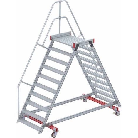 Euroline 512 mobiler Überstieg 60° Stufenausführung Alu gerieft Stufenbreite 1000mm 10 Stufen