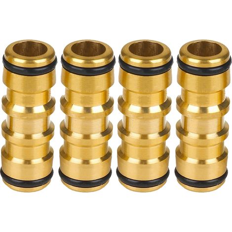 Dapetz ® 4PC Brass Double Male Hose Connectors for Connect Hoses Garden Hose Pipe Quick Connector Male to Male Connector Extender for Hose Tap Pipe Tube (1/2)