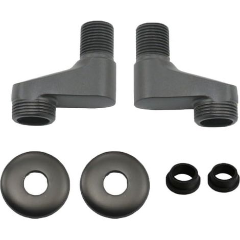 Raccord coudé réglable noir en laiton pour mitigeur de douche – G1/2 à G3/4, convient aux diamètres de 8 à 12 cm. (1/4)