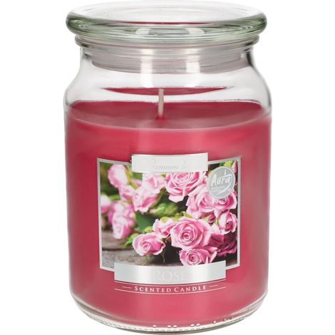 Grande bougie parfumée parfumée en verre avec couvercle Rose Idée cadeau Aromathérapie Bougies décoratives Durée de combustion jusqu'à 100 heures (1/5)
