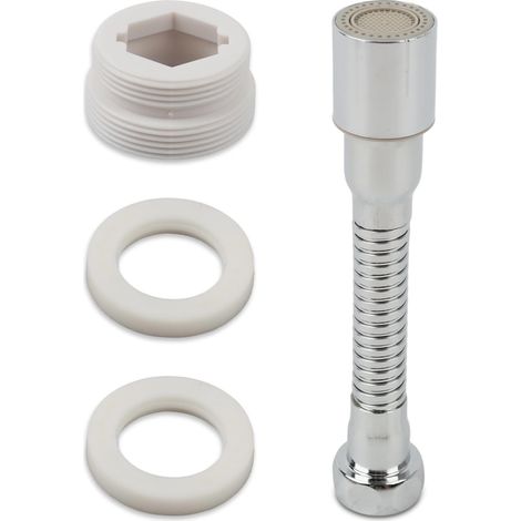Flexible Kitchen Tap End, 14 cm Kitchen Tap Extension with Flexible Nozzle, Tap Extender, 2 Modes (Shower (1/5)