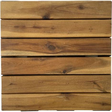 Dalle en bois acacia huilé 30 x 30 cm – Lot de 4 – Système de fixation clipsable – Traitement hydrofuge pour extérieur – Snap & Go