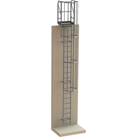 Scala gabbia acciaio zincato - Alt. raggiungibile 2,61 a 3,70m - CRINO-SF-AG-3