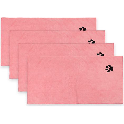 4 serviettes pour chiens, serviettes absorbantes en microfibre, serviettes à séchage rapide pour animaux, serviettes de bain pour chiots, 40 x 60 cm (1/5)