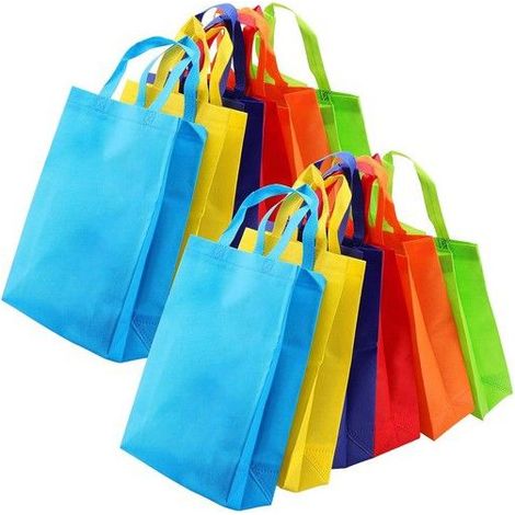 Sacs cadeaux réutilisables - ZEONHEI - Lot de 60 sacs - Tissu non tissé - Dimensions 35x25x10 cm - Poignées robustes (1/5)
