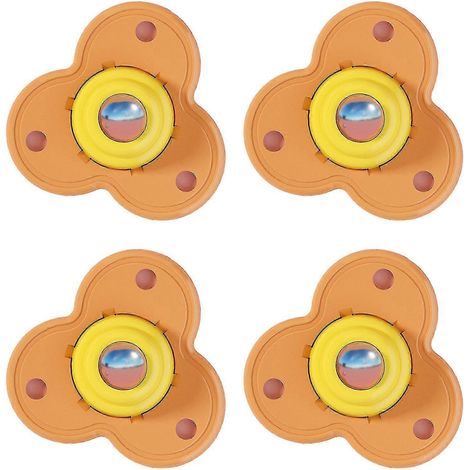 Lot de 4 poulies universelles à coller, rotation à 360°, pour étagère inférieure de poubelle ou boîte de rangement de lit. (1/5)
