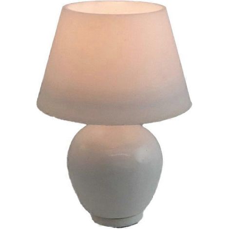 Lampe de table miniature moderne en céramique blanche pour maison de poupée, éclairage électrique 12 V ( )