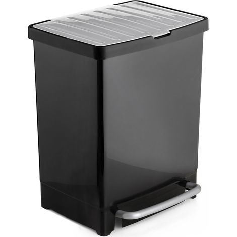 Pattumiera Tatay 2 scomparti 17L e 8L nero 41,5x33x28 cm (1/3)
