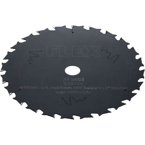 Flex Standard Kreissägeblatt mit Wechselzahn D190x1,6/1,0x20 HW Z=24/+17° WZ/DZ