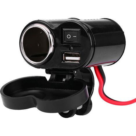 12-45V USB-Ladegerät mit Zigarettenanzünderstecker für Motorrad/Roller, Handy-Ladeanschluss, wasserdicht, motorradkompatibel (1/5)